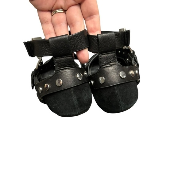 Rebecca Minkoff Vivica Harness Buckle Ballet Flats Black Suede 7.5 - Picture 7 of 10